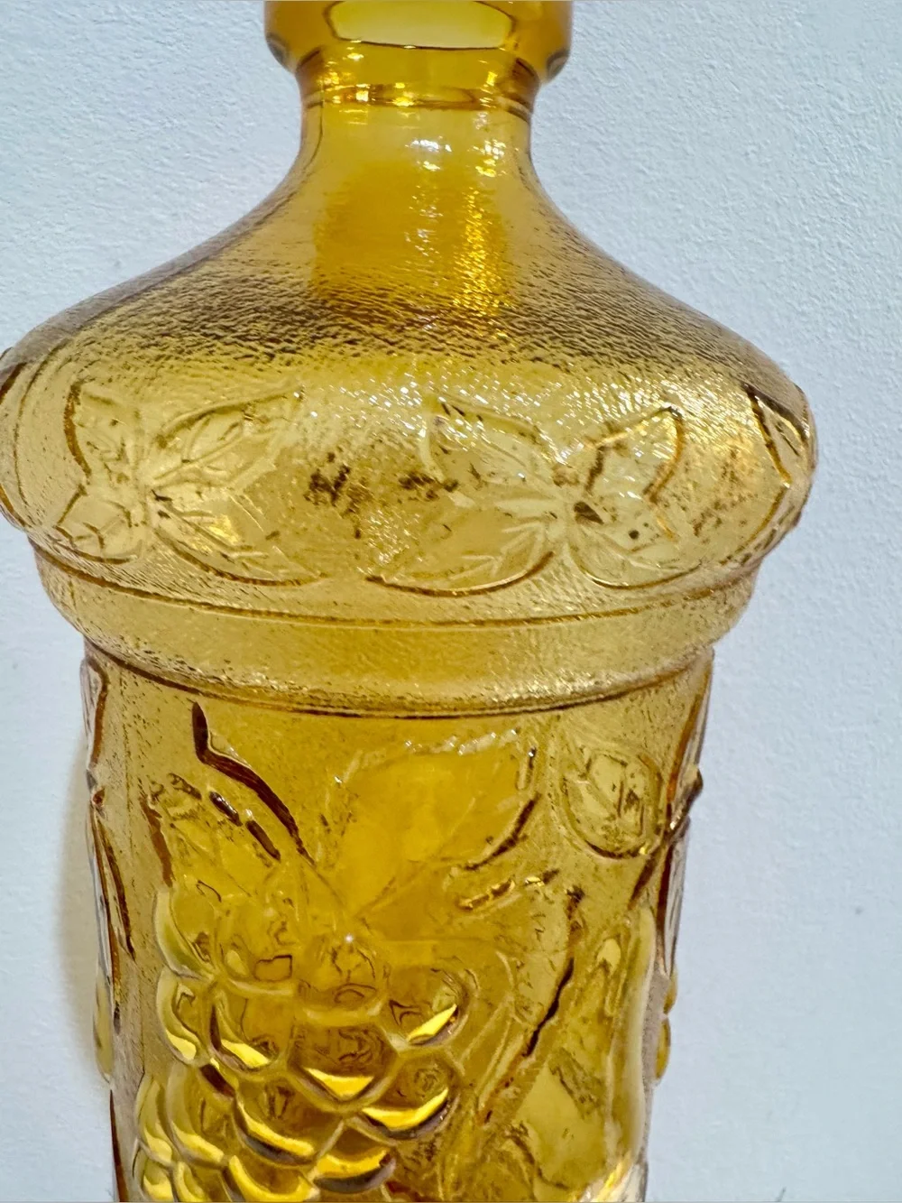 Empoli Italy Amber Glass Genie Decanter
